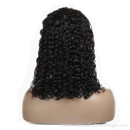 Hot Sale Short Curly BOB Wig Side Part Water Wave Lace Frontal Bob Cuticle Aligned Human Hair Lace Front Wigs for Black Women